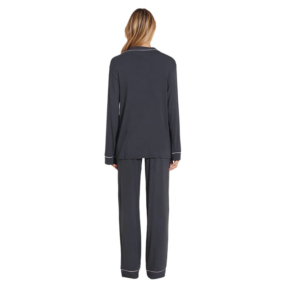Eberjey Graphite Gray Gisele Piped Long Sleeve Pa… - image 3